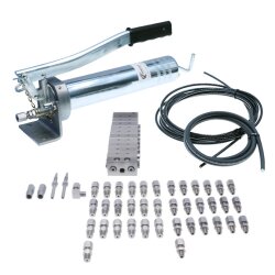 Manuelle Schmierung Komplettsystem für 19 Schmierstellen - FHX Handpumpe - MX-F 10/19 Verteiler - Komponenten - Gewinde M8x1 gerade