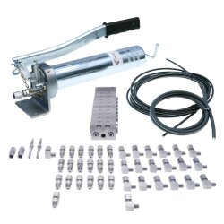 Manuelle Schmierung Komplettsystem für 19 Schmierstellen - FHX Handpumpe - MX-F 10/19 Verteiler - Komponenten - Gewinde M6x1 gewinkelt