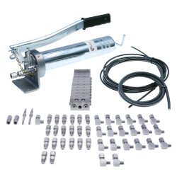 Manuelle Schmierung Komplettsystem für 20 Schmierstellen - FHX Handpumpe - MX-F 10/20 Verteiler - Komponenten - Gewinde M10x1 gewinkelt