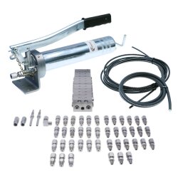 Manuelle Schmierung Komplettsystem für 21 Schmierstellen - FHX Handpumpe - MX-F 11/21 Verteiler - Komponenten - Gewinde M8x1 gerade