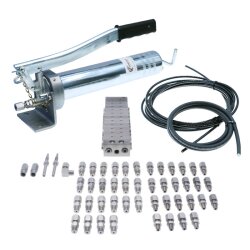 Manuelle Schmierung Komplettsystem für 22 Schmierstellen - FHX Handpumpe - MX-F-11/22 Verteiler - Komponenten - Gewinde M6x1 gerade