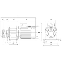 Elektro-Zahnradpumpe FKM 426 - 230/400 Volt - 0,55-1,5 kW - G 1" - 36,2 l/min - 4 bis 13 bar - Edelstahl-Kohle/FPM Gleitringdichtung - Medientemperatur -20°C bis +150°C