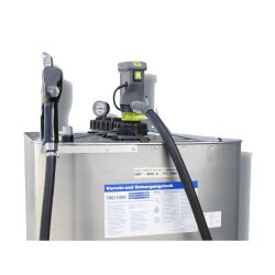 1000 L Schütz Tank  - MIT Transportzulassung (ADR) - doppelwandig - Inhaltsanzeige - mit Elektropumpe Hornet W 40 A