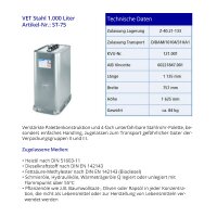 1000 L Schütz Tank  - MIT Transportzulassung (ADR) - doppelwandig - Inhaltsanzeige - mit Elektropumpe Hornet W 40 A