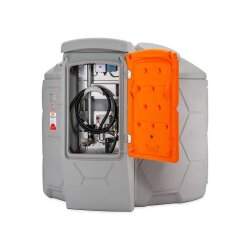 CEMO CUBE Dieseltank - Outdoor fastfill Basic - 7.500 Liter - 6 m Schlauch - mit Pumpe Centri 80SP - mit Schlauchhalter