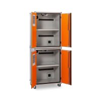 CEMO Akku-Lagerschrank Premium 8/20 - 230 Volt - 8 Lagerebenen - Mit Füßen - Mit Stromlos-Schaltung - Ohne Fernalarmierung - Ohne Display