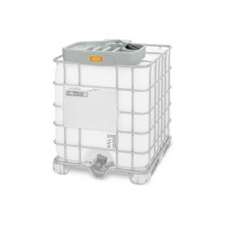CEMO IBC Einfülltrichter - hochbeständiges PE - integrierte Abtropffläche - mit Edelstahl-Kegelsieb