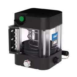 SKF Kompaktschmierpumpe CLS-EF1XZ2-0000002 - CLS Basic Plus - Schmierfett - 24 Volt - 50 cm³/min - mit Taster für Zusatzschmierung - Befüllung von rechts unten - Mobile Anwendung - Verschlussschraube M16x1,5