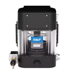 SKF Kompaktschmierpumpe CLS-XF1XX2-0000020 - CLS Basic Plus - Schmierfett - 24 Volt - 50 cm³/min - ohne Steuerung - Befüllung von rechts unten - Industrieanwendung - Verschlussschraube G 1/4"