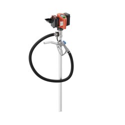 FLUX Fasspumpe mit Akku-Motor - für Lebensmittel- und Pharmanwendungen - für 200-l-Fässer - 420 Watt - 1.000 mm Edelstahl Pumpwerk