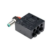 Lincoln Schmierstoffverteiler SSV-KN - Stahl, schwarz verzinkt - G 1/8" BSPP - Mit Anzeigestift - Mit Näherungsschalter zur elektrischen Überwachung