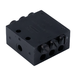 Lincoln Schmierstoffverteiler SSV-NP - Stahl, schwarz verzinkt - G 1/8" BSPP - Mit Kolbendetektor zur elektrischen Überwachung - Anschluss: M12