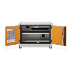 CEMO Akku-Lagerschrank Basic 8/5 - 230 Volt - 2 Lagerebenen - Mit Stapelfüßen - Ohne Stromlos-Schaltung - Ohne Fernalarmierung - Ohne Display