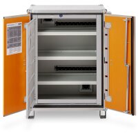 CEMO Akku-Lagerschrank Premium 8/10 - 230 Volt - 4 Lagerebenen - Mit Stapelfüßen - Mit Stromlos-Schaltung - Ohne Fernalarmierung - Ohne Display