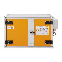 CEMO Akku-Lagerschrank Premium Plus 8/5 - 230 Volt - 2 Lagerebenen  - Mit Stromlos-Schaltung - Mit Fernalarmierung - Mit Display
