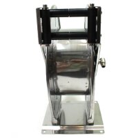 Schlauchaufroller - Automatisch - Offen - Edelstahl - Fett und Wasser (Hochdruck) - 35 Meter Schlauch - 3/8 Zoll - Starre Wandhalterung