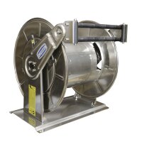 Schlauchaufroller - Automatisch - Offen - Edelstahl - Druckluft und Wasser (Niederdruck) - 30 Meter Schlauch - 3/4 Zoll - Starre Wandhalterung
