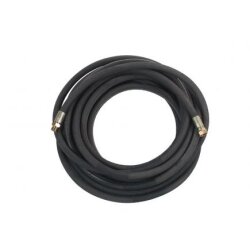 12 m Synthetischer Gummischlauch schwarz R6 - Luft/Wasser - 28 bar - Ø 5/16" - Eingang IG 3/8" - Ausgang AG 3/8"