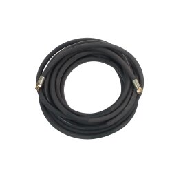 10 m Synthetischer Gummischlauch schwarz R6 - Luft/Wasser - 28 bar - Ø 1/2" - Eingang IG 1/2"- Ausgang AG 1/2"