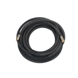 15 m Synthetischer Gummischlauch schwarz R6 - Luft/Wasser - 20 bar - Ø 1" - Eingang IG 1" - Ausgang AG 1"