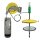 Druckluftschmiergerät - Wandmontage - 50-60 kg Eimer - Schlauchaufroller 10 m - 480 bar Ausgangsdruck - Fettfolgekolben - 400 mm