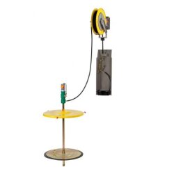 Druckluftschmiergerät - Wandmontage - 180-220 kg Fässer - Schlauchaufroller 15 m - Ausgangsdruck 480 bar - Fettfolgekolben - 590 mm