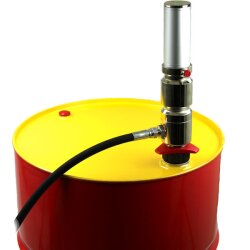 Pneumatische Druckluftölpumpe - 180-220 l Fässer - Doppelwirkend - Ausgangsdruck 40 bar - 28 l/min Druckverhältnis 8:1 -  20 l/min - 940 mm Saugrohr