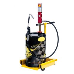 Pneumatische mobile Ölanlage - 50-60 l Fässer - Fördervolumen 25 l/min - Druckverhältnis 3:1 - Zapfpistole -  4 Rad Fahrwagen