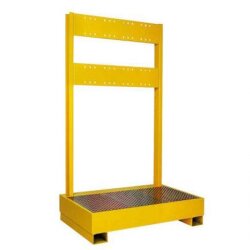 Kombiwanne - 2 x 200 l Fässer - stehend - mit  Montagewand für Aufrollermontage - ohne Zubehör und Fässer