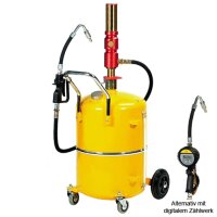 Mobiles Druckluftlölgerät - 65 l  - 6-8 bar - pneumatische Ölpumpe - 30 l/min - Zapfpistole