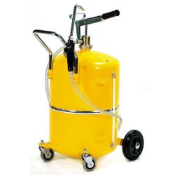 Manueller Ölspender - 65 l  - 220 g/Hub - fahrbar - 2 m Ölschlauch - Doppelwirkende Ölhandpumpe