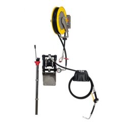 Wandmontierte Membranpumpe Öl - 61 l/min - Schlauchaufroller 10 m - Ölschlauch 4 m  - Absauglanze