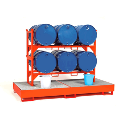 Fassregal - für 3 x 208 Liter Fass - horizontale Lagerung
