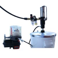 Fahrbare Druckluft Fettpresse - Druckluftschmierger&auml;t - 2.400 g/min - 400 bar - Fahrwagen