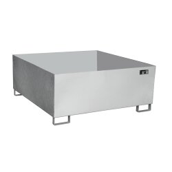 Bauer Edelstahl Auffangwanne - für 1 x IBC Container - 146 x 146 cm - mit Stützfüßen - Gitterrost optional