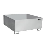 Bauer Edelstahl Auffangwanne - für 1 x IBC Container - 146 x 146 cm - mit Stützfüßen - Gitterrost optional