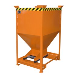 Bauer Silobehälter 0,6 m³ mit Einfahrtaschen mit Schiebeverschluss  - Stahl - lackiert