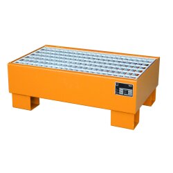 Bauer Auffangwanne für 2 x 60 Liter Fässer - 80 x 50 cm - mit Gitterrost - 100 mm Unterfahrhöhe - verschiedene Ausführungen