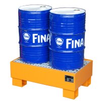 Bauer Auffangwanne für 2 x 60 Liter Fässer - 80 x 50 cm - mit Gitterrost - 100 mm Unterfahrhöhe - verschiedene Ausführungen