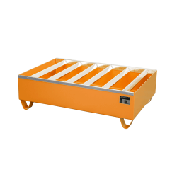 Bauer Auffangwanne für 2 x 200 Liter Fässer - 120 x 80 cm - mit Profilrost - mit Stützfüßen - Stahl - verschiedene Ausführungen