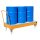 Bauer Fahrbare Auffangwanne für 3 x 200 Liter Fässer stehend - 192 x 80 cm - mit Gitterrost - Schiebegriff - verschiedene Ausführungen