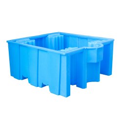 Bauer IBC Auffangwanne aus Polyethylen (PE) - für 1 x IBC Container - Beständigkeit gegen Säuren - Laugen u.s.w. - Ausführung mit Auflageflächen