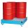 Bauer Auffangwanne für 4 x 200 Liter Fässer - 120 x 120 cm - mit Gitterrost - mit Stützfüßen - lackiert - RAL 5012 Lichtblau