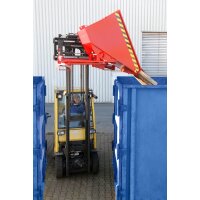 Bauer Kippbehälter mit 3-seitiger Kippfunktion 0,3 m³ - max. 750 kg - lackiert - RAL 3000 Feuerrot