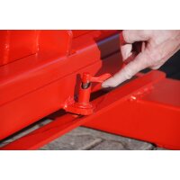 Bauer Kippbehälter mit 3-seitiger Kippfunktion 0,3 m³ - max. 750 kg - lackiert - RAL 3000 Feuerrot
