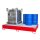 Bauer Auffangwanne - für 2 x 1000 L Container + 10 x 200 L Fässer - 269 x 165 x 37,5 cm - lackiert - Feuerrot