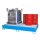 Bauer Auffangwanne - für 2 x 1000 L Container + 10 x 200 L Fässer - 269 x 165 x 37,5 cm - lackiert - Lichtblau