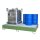 Bauer Auffangwanne - für 2 x 1000 L Container + 10 x 200 L Fässer - 269 x 165 x 37,5 cm - lackiert - Resedagrün