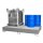 Bauer Auffangwanne - für 2 x 1000 L Container + 10 x 200 L Fässer - 269 x 165 x 37,5 cm - lackiert - Mausgrau