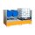 Bauer Auffangwanne - für 2 x 1000 Liter Container - 265 x 130 x 43,5 cm - mit Stützfüßen - lackiert - Gelborange